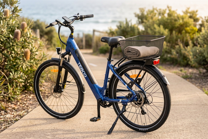 Basket rotated lengthways on the rear rack